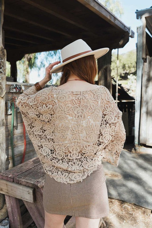 Crochet Floral Petal Kimono Wrap king-general-store-5710.myshopify.com