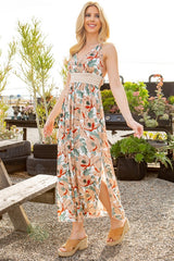 Tie Back Floral Maxi Dress