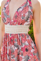 Tie Back Floral Maxi Dress