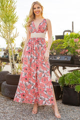 Tie Back Floral Maxi Dress