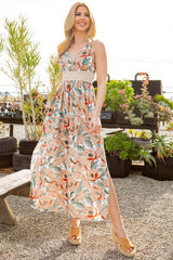 Tie Back Floral Maxi Dress