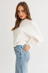 Fuzzy Sweater with Back Ruching king-general-store-5710.myshopify.com