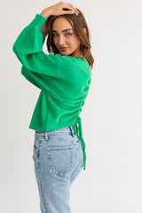 Fuzzy Sweater with Back Ruching king-general-store-5710.myshopify.com