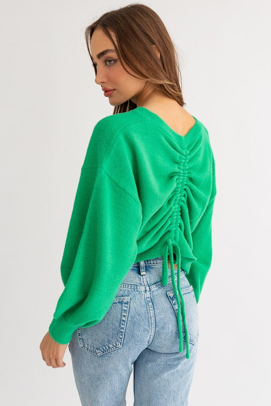 Fuzzy Sweater with Back Ruching king-general-store-5710.myshopify.com