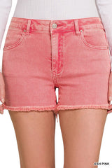 Acid Washed Frayed Cutoff Hem Shorts king-general-store-5710.myshopify.com