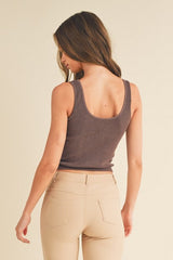 Seamless Reversible Stonewashed Ribbed Tank