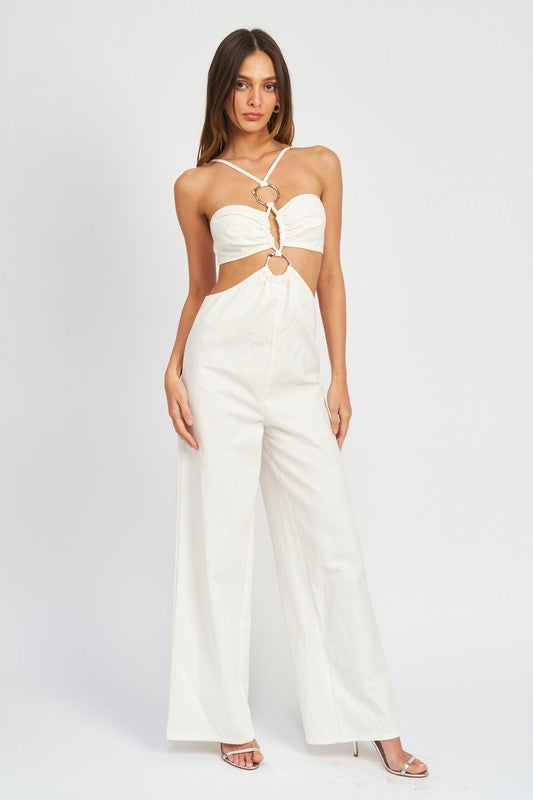 DOUBLE O RING CUT OUT JUMPSUIT