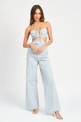 DOUBLE O RING CUT OUT JUMPSUIT