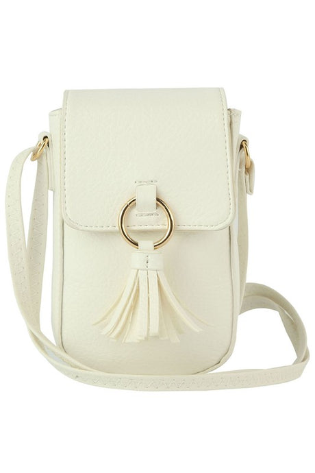 Tassel Ring Flap Cell Phone Crossbody Bag Wallet