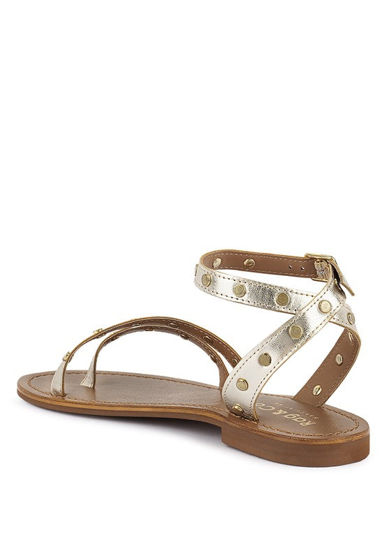 PRAH Studs Embellished Flat Sandals king-general-store-5710.myshopify.com