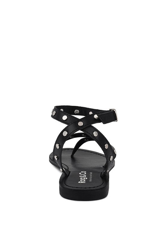 PRAH Studs Embellished Flat Sandals king-general-store-5710.myshopify.com