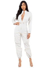 Cream Sexy Cargo Style Jumpsuit king-general-store-5710.myshopify.com