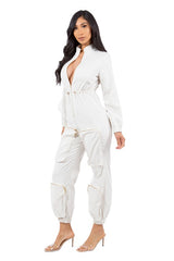 Cream Sexy Cargo Style Jumpsuit king-general-store-5710.myshopify.com