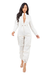 Cream Sexy Cargo Style Jumpsuit king-general-store-5710.myshopify.com