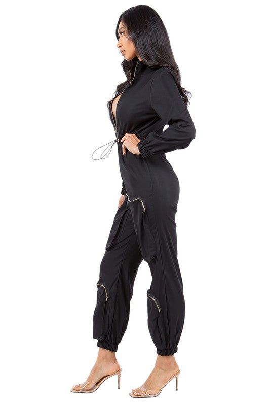 Black Sexy Cargo Style Jumpsuit king-general-store-5710.myshopify.com