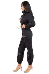 Black Sexy Cargo Style Jumpsuit king-general-store-5710.myshopify.com