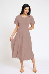 Plus Solid Diagonal Tiered Flowy Dress king-general-store-5710.myshopify.com