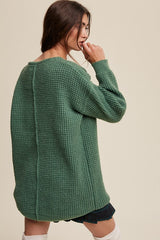 Slouchy V-neck Ribbed Knit Sweater king-general-store-5710.myshopify.com