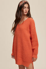 Slouchy V-neck Ribbed Knit Sweater king-general-store-5710.myshopify.com