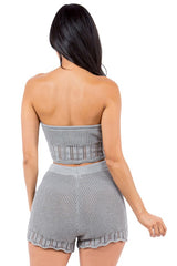 Grey Tube Top Short Set king-general-store-5710.myshopify.com