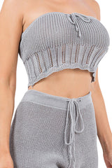 Grey Tube Top Short Set king-general-store-5710.myshopify.com