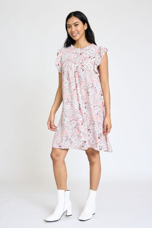 Spring Ruffle Hem Shift Dress