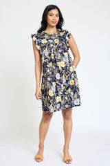 Spring Ruffle Hem Shift Dress