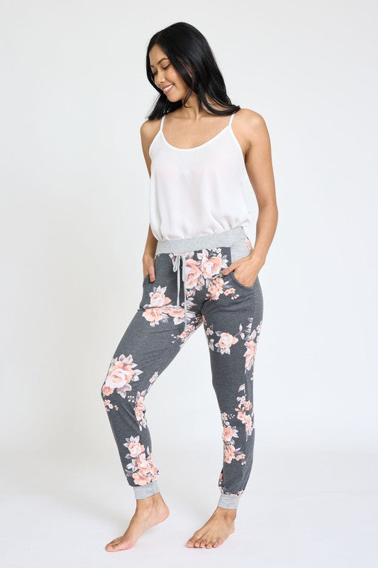 Floral Drawstring Jogger king-general-store-5710.myshopify.com