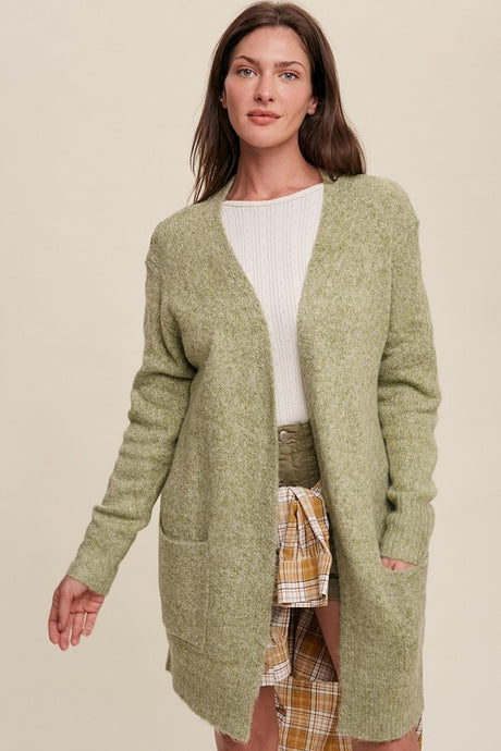 Two Pocket Open-Front Long Knit Cardigan king-general-store-5710.myshopify.com