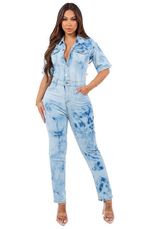 SEXY TIE DRY DENIM JUMPSUIT king-general-store-5710.myshopify.com