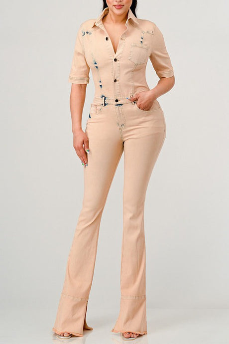 ATHINA WASHED DENIM HALF SLEEVE JUMPSUIT king-general-store-5710.myshopify.com