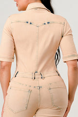 ATHINA WASHED DENIM HALF SLEEVE JUMPSUIT king-general-store-5710.myshopify.com