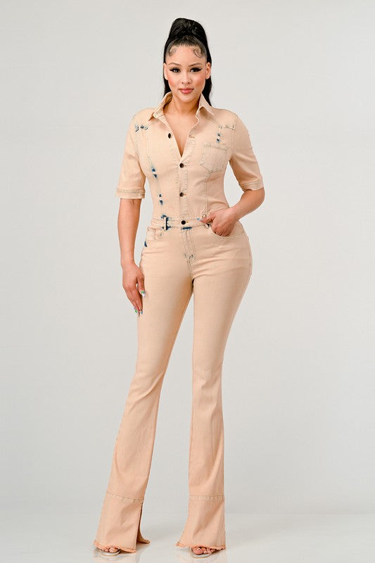 ATHINA WASHED DENIM HALF SLEEVE JUMPSUIT king-general-store-5710.myshopify.com