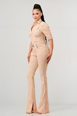 ATHINA WASHED DENIM HALF SLEEVE JUMPSUIT king-general-store-5710.myshopify.com