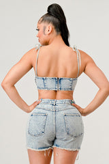 ATHINA No Strings Attached Distressed Denim Set