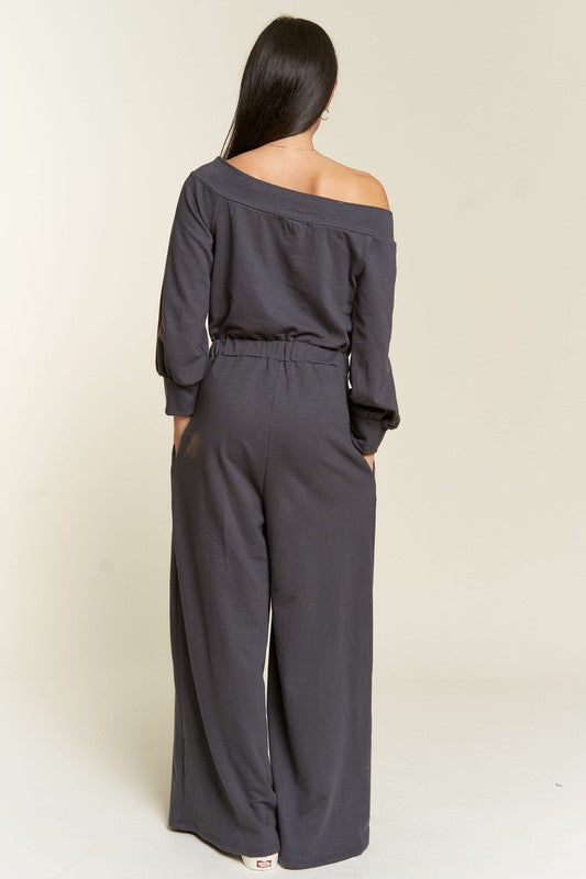 ONE SHOULDER TERRY JUMPSUIT king-general-store-5710.myshopify.com