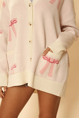 All Over Bow Knit Cardigan