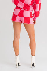 Checkered Sweater Shorts king-general-store-5710.myshopify.com