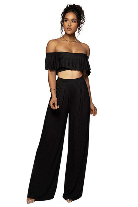 Off Shoulder Ruffle Top Pants Set king-general-store-5710.myshopify.com