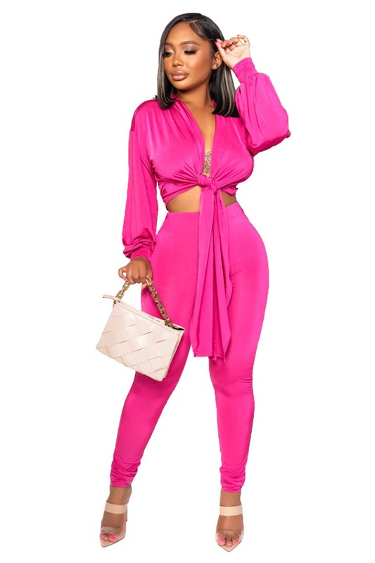 Tie Up Crop Top Pant Set king-general-store-5710.myshopify.com