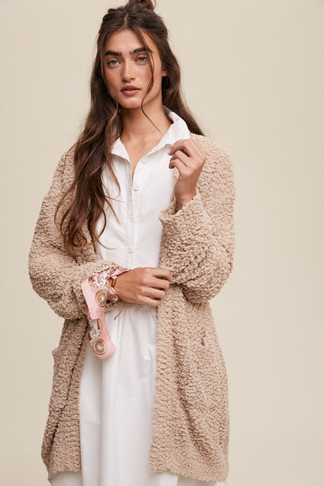 Popcorn Open Knit Cardigan Sweater king-general-store-5710.myshopify.com