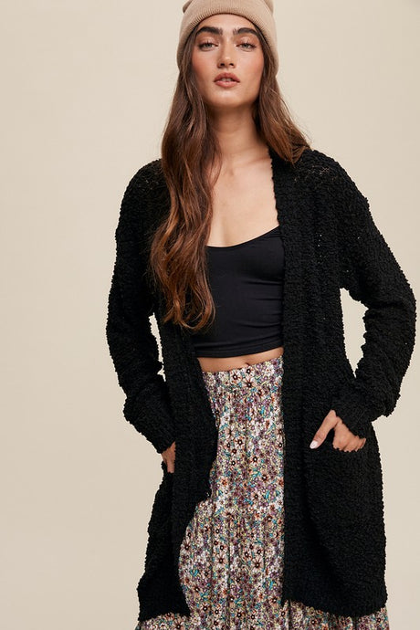 Popcorn Open Knit Cardigan Sweater king-general-store-5710.myshopify.com