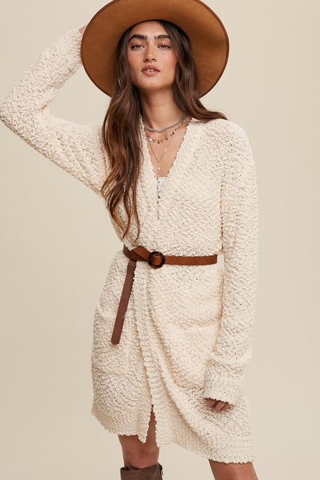 Popcorn Open Knit Cardigan Sweater king-general-store-5710.myshopify.com