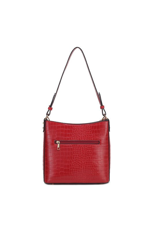 MKF Faux Crocodile-Embossed Shoulder Bag by Mia k king-general-store-5710.myshopify.com