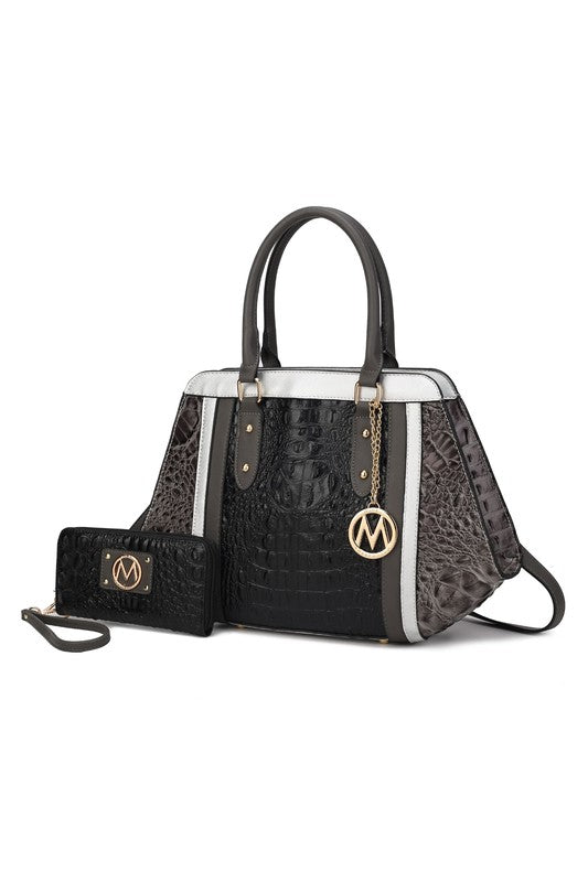 MKF Collection Daisy Croco Satchel & Wallet by Mia king-general-store-5710.myshopify.com