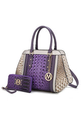 MKF Collection Daisy Croco Satchel & Wallet by Mia king-general-store-5710.myshopify.com