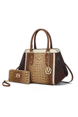 MKF Collection Daisy Croco Satchel & Wallet by Mia king-general-store-5710.myshopify.com