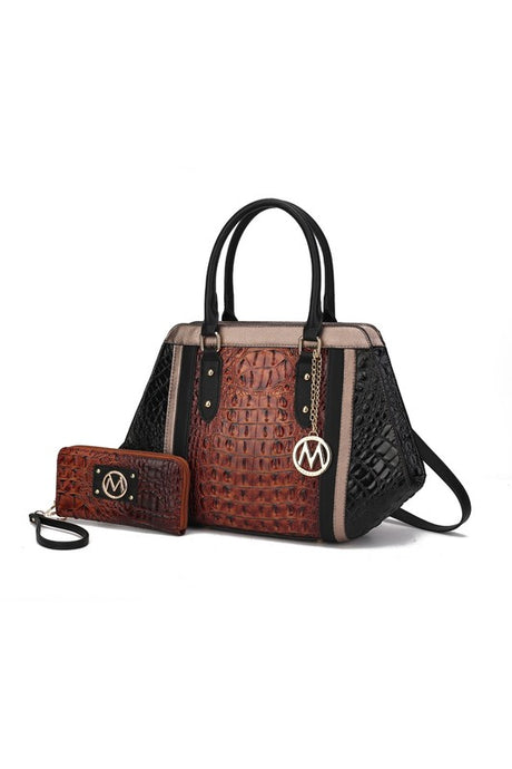 MKF Collection Daisy Croco Satchel & Wallet by Mia king-general-store-5710.myshopify.com