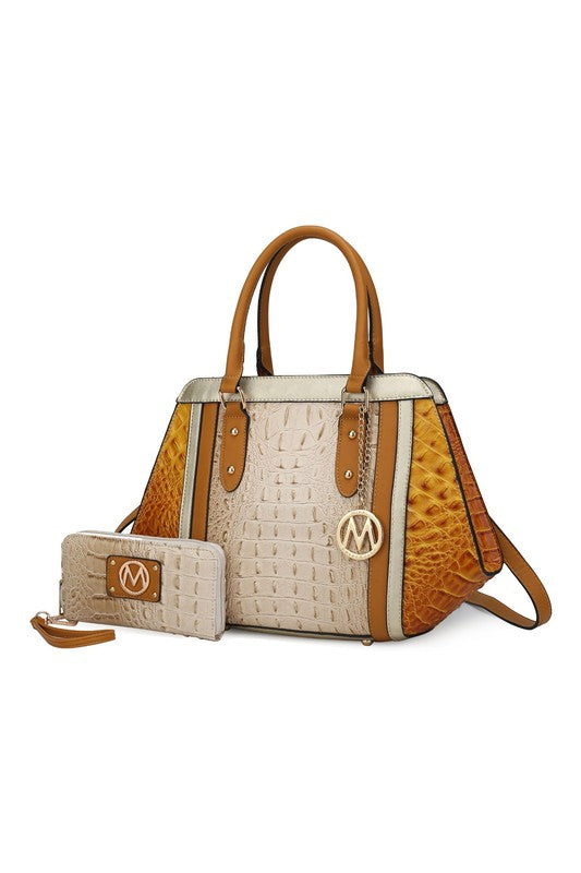 MKF Collection Daisy Croco Satchel & Wallet by Mia king-general-store-5710.myshopify.com