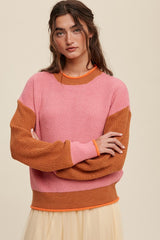 Color Block Ribbed Knit Sweater king-general-store-5710.myshopify.com